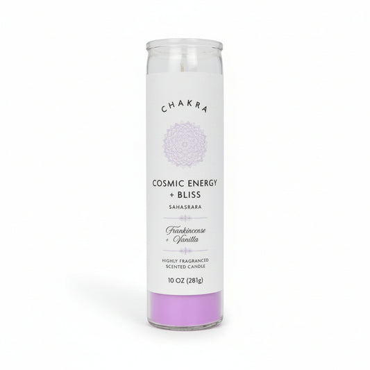 Star Candle Co. 3-Wick Chakra Pillar Candle, Energy & Bliss Candle 10 oz