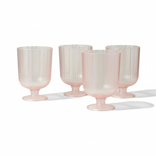 4pk 16oz Textured Acrylic Wine Goblets Coral - Hearth & Hand™ with Magnolia