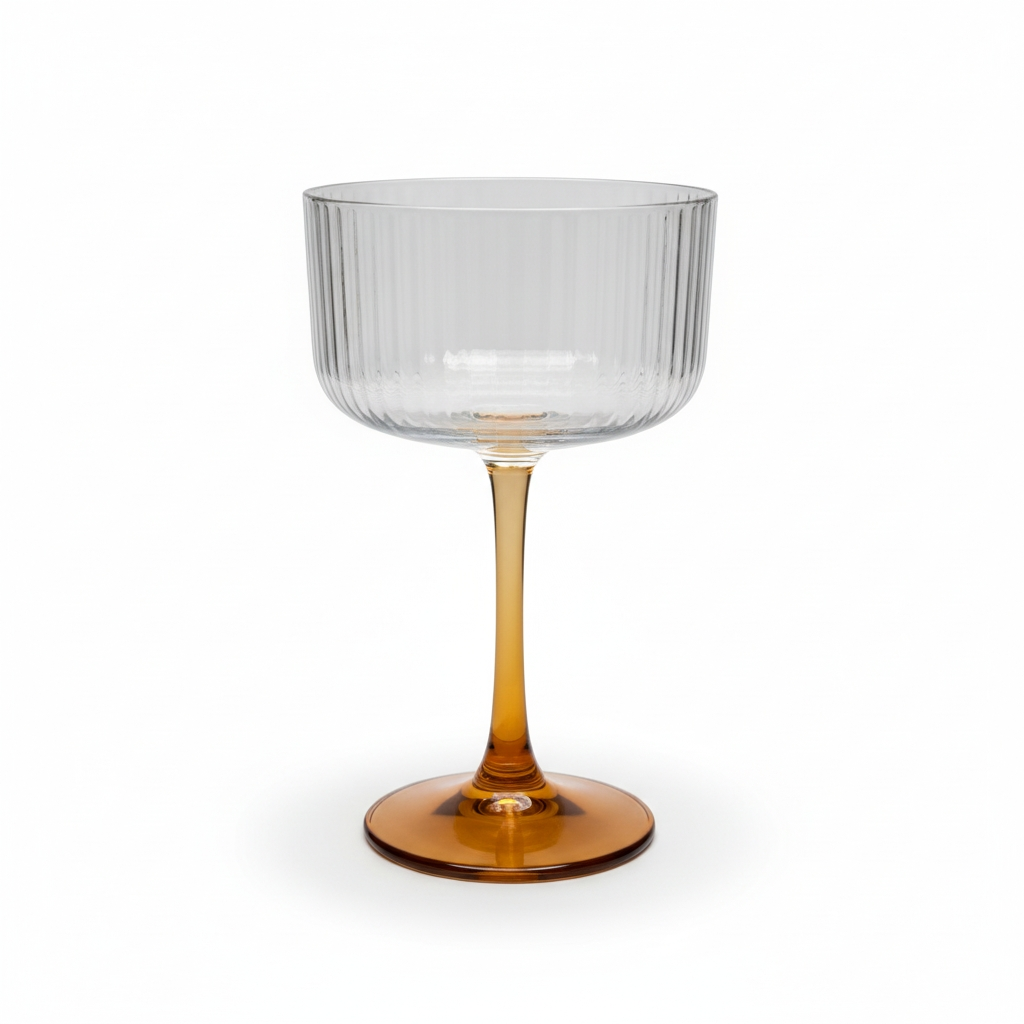 Made For Retail Glass Stemware - Amber or Maroon