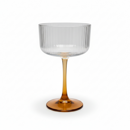 Made For Retail Glass Stemware - Amber or Maroon