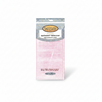 Dazzler Rectangular Pink Opalescent Disposable Tablecover - 54 x 102 (1 Pc.) - Premium Easy Clean-Up Plastic Tablecloth - Perfect for Parties & Events