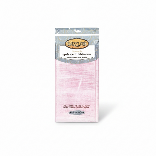 Dazzler Rectangular Pink Opalescent Disposable Tablecover - 54 x 102 (1 Pc.) - Premium Easy Clean-Up Plastic Tablecloth - Perfect for Parties & Events