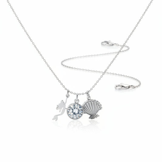 Disney The Little Mermaid Fine Silver Plated Charm Necklace