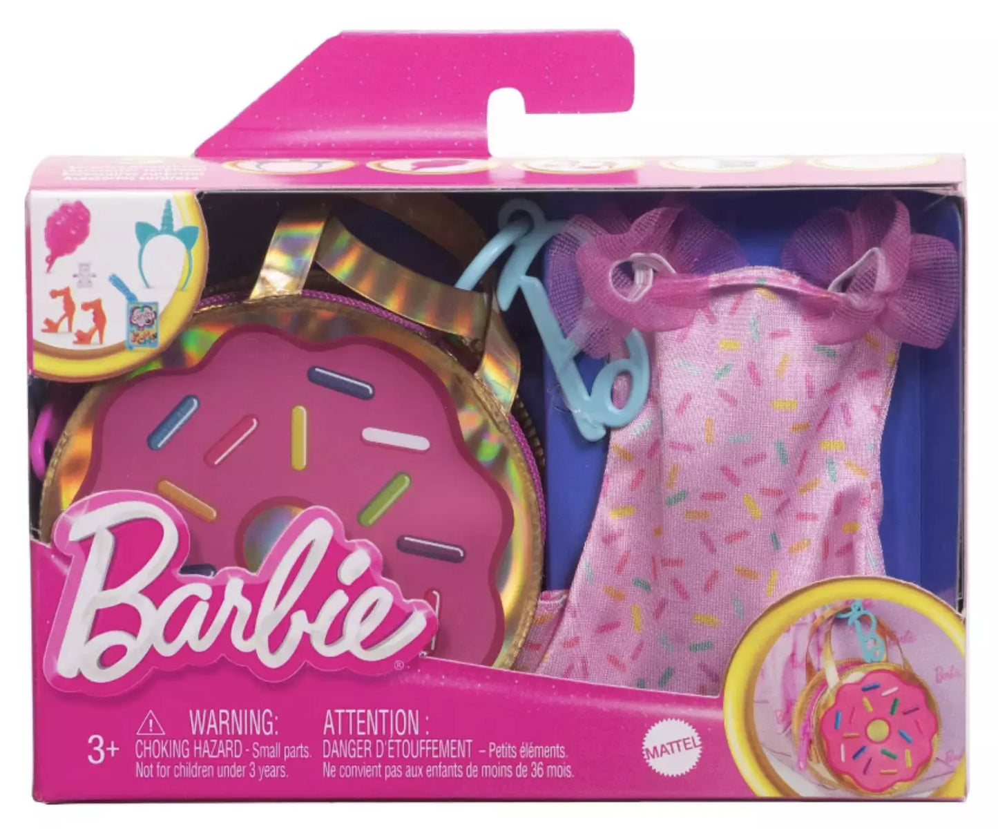 Barbie Doll Clothing, Deluxe Keychain Bag with Candy Theme **DOLL NOT INCLUDED**