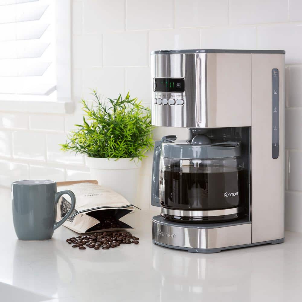 Kenmore Aroma Control 12-Cup Programmable Coffee Maker, Stainless Steel, with Reusable Filter *Damaged Box*