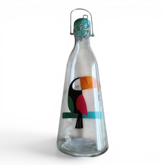 Glass Bottle Carafe Toucan