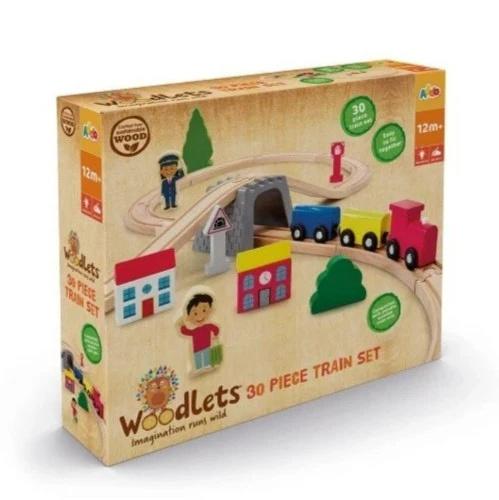 Woodlets 30- Piece Train Set